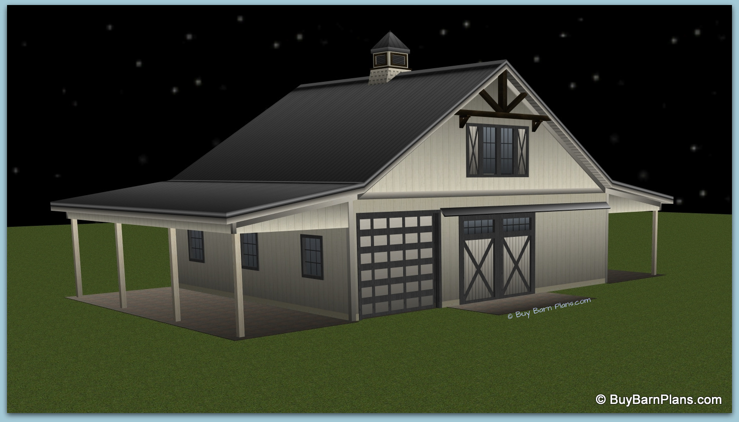 3 Stall Horse Barn Plan