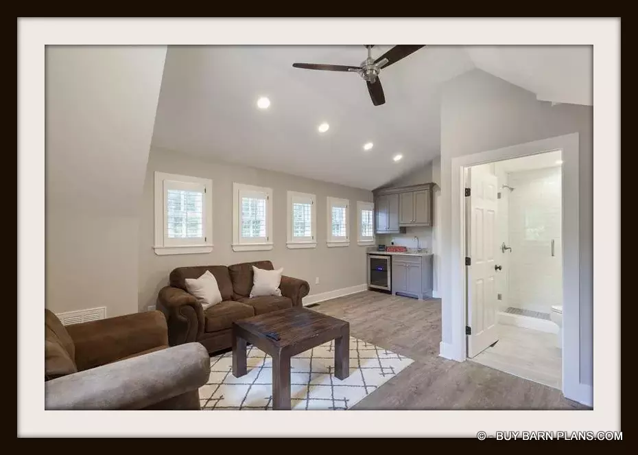Interior Kitchen And Living In This Art Studio