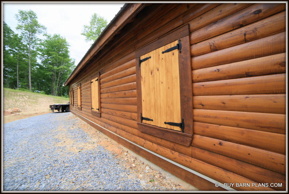 Cypress D Log Siding Bunk Barn