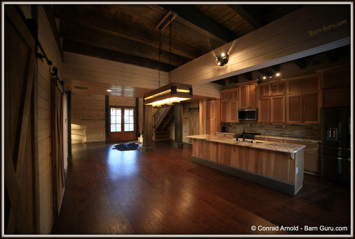 Barn Home With Open Floor Plan - 12 x 12 Solid Oak Columns