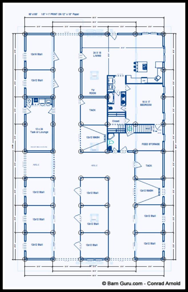 Image Of Floor Plan 11 Stall Horse Barn Plan