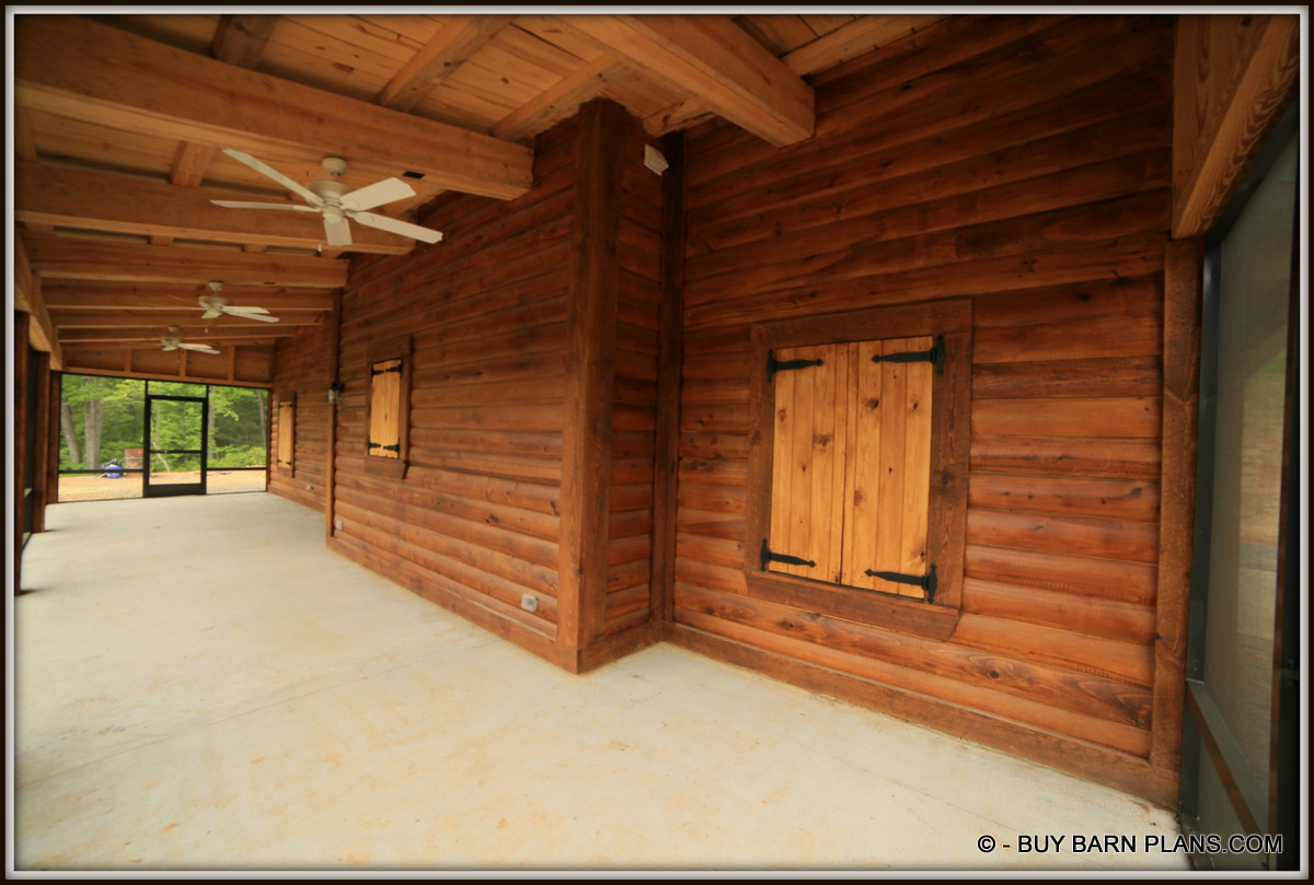 Front Porch Photo Cypress D Log Siding Bunk Barn