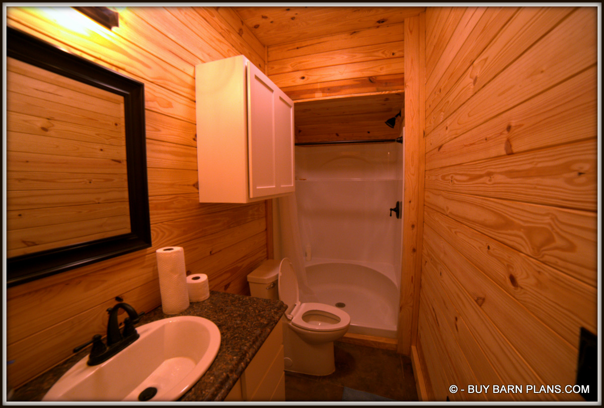 Full Bath In This Cypress Bunk Barn