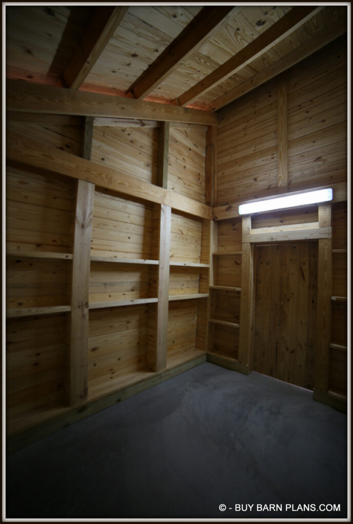 Image Tack Room With Built In Shelves