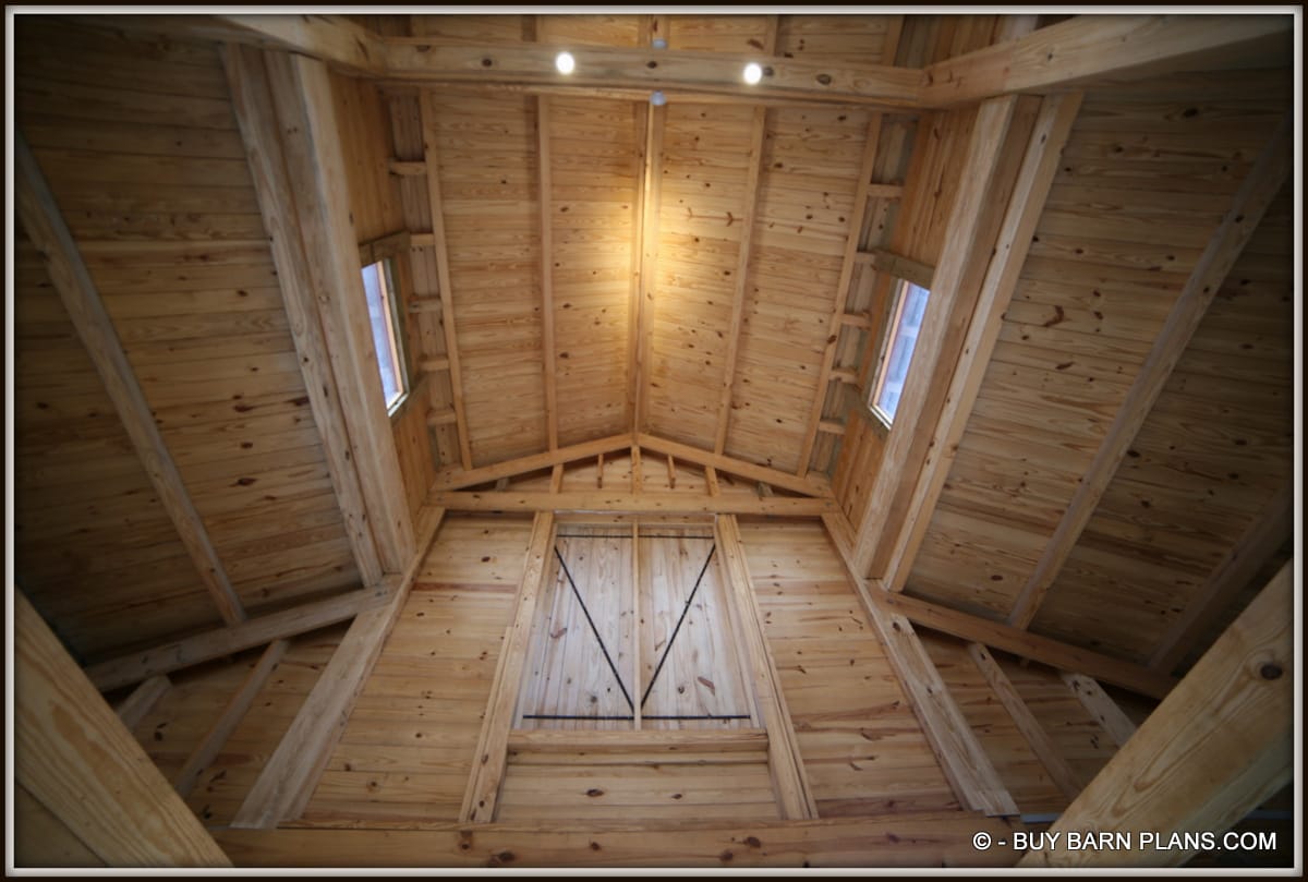 Photo Of 2 x 6 Yellow Pine For The Roof Decking Over 4 x 6 Purlins Loft Door Has Embedded Steel To Prevent Warping