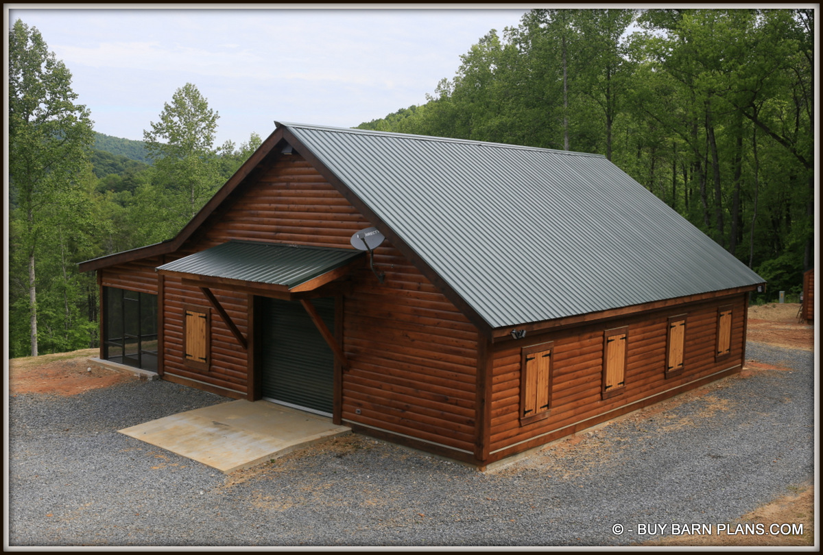 Photo Of A Cypress D Log 2 Bedroom Bunk Storage Barn With Roll Up Doors