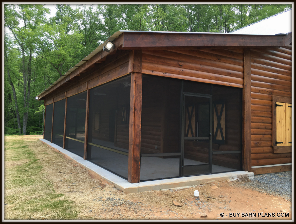 Photo Of A Screened In Front Porch On This 2 Bedroom Bunk Storage Barn In N Georgia