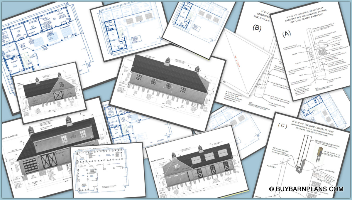 Purchase Barn Plans - Horse Barns - Storage Barns - Event Barns