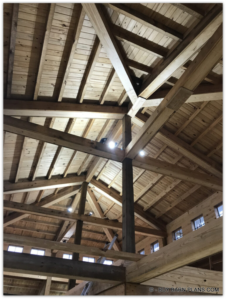 2 x 6 TG Roof Decking Or Ceiling Over 4 x 6 Purlins Over 12 inch Rafter Beams Supported By 20 inch Ridge With 8 x 8 Solid Post 2 x 6 T&G Roof Decking And Or Ceiling Over 4 x 6 Purlins Over 12 inch Rafter Beams Supported By 20 inch Ridge With 8 x 8 Solid Post