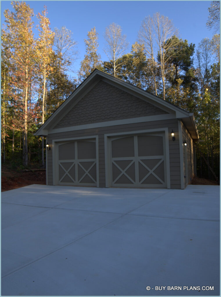 Image Of A 24 ft x 30 ft 2 - Bay Garage With Hardie Plank and Hardie Shake Siding