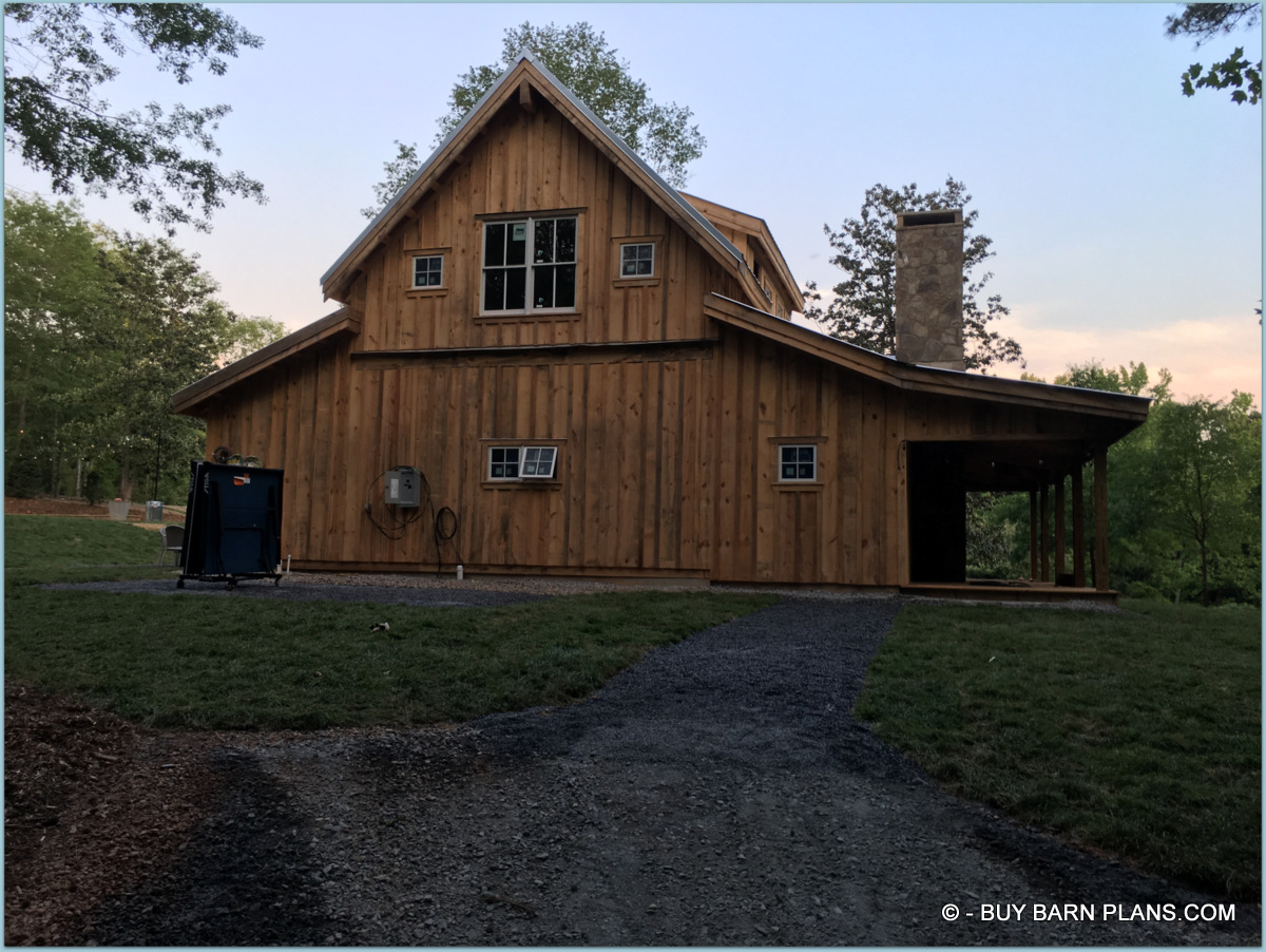 38 x 36 With A 9 x 36 Covered Side Shed - 12 over 12 Roof Pitch And 5 Over 12 And 2 Over 12