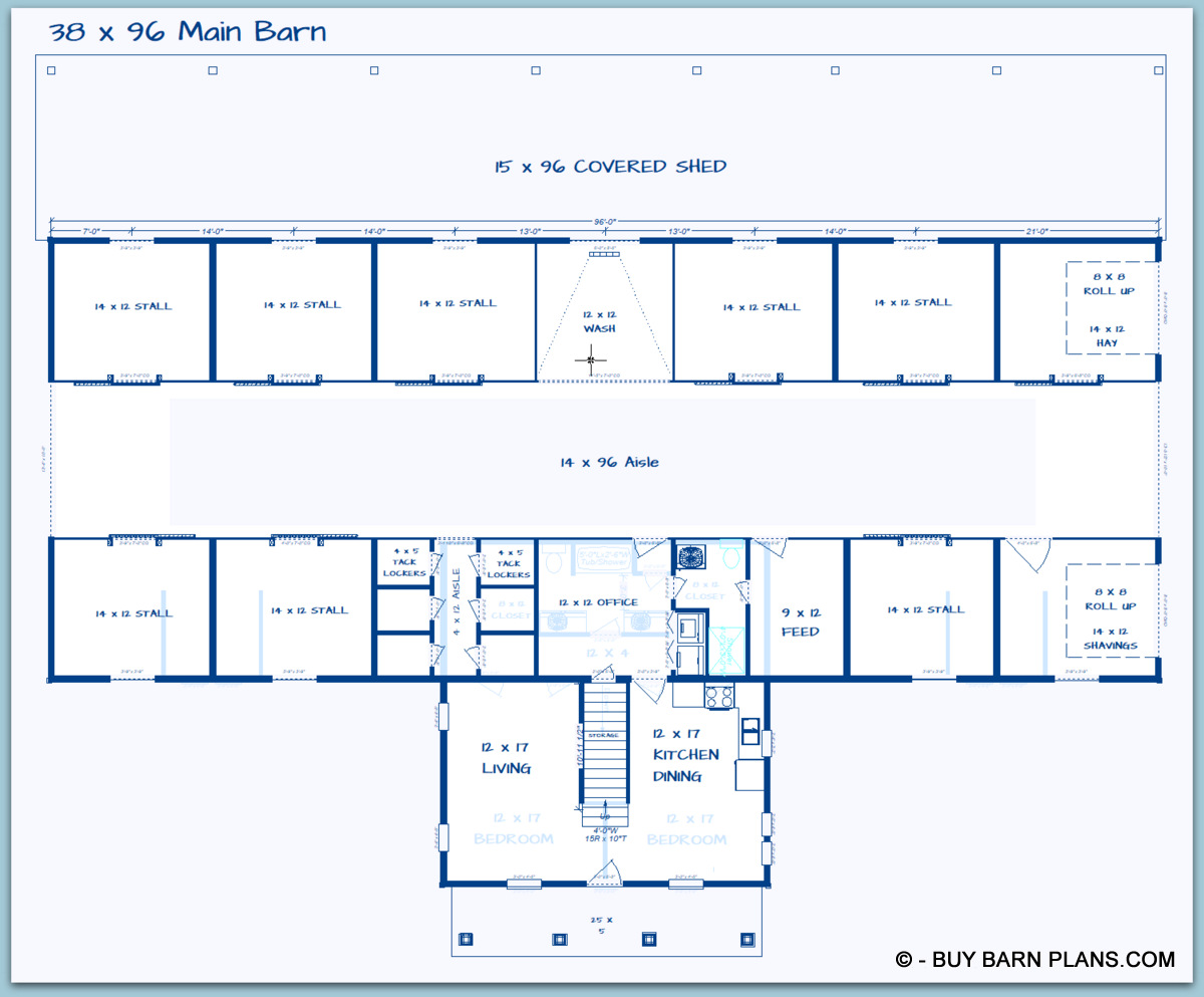 Floor Plan Image Of Eight Stall Horse Barn With 2 Bedroom Apt Upprer Floor Plan