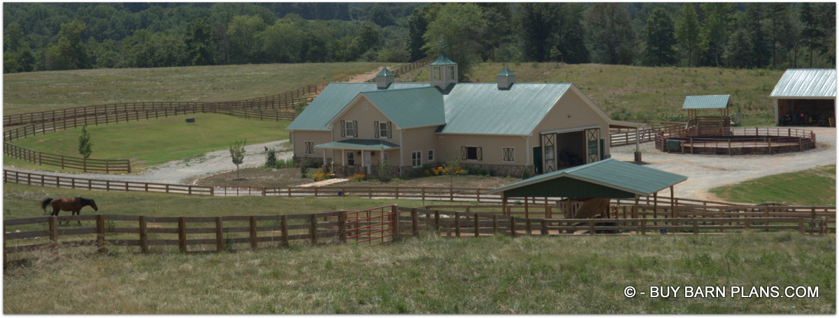Completion Image 8 Stall Horse Barn With 2 Bedroom Living Quarters Riding Arena And Round Pen