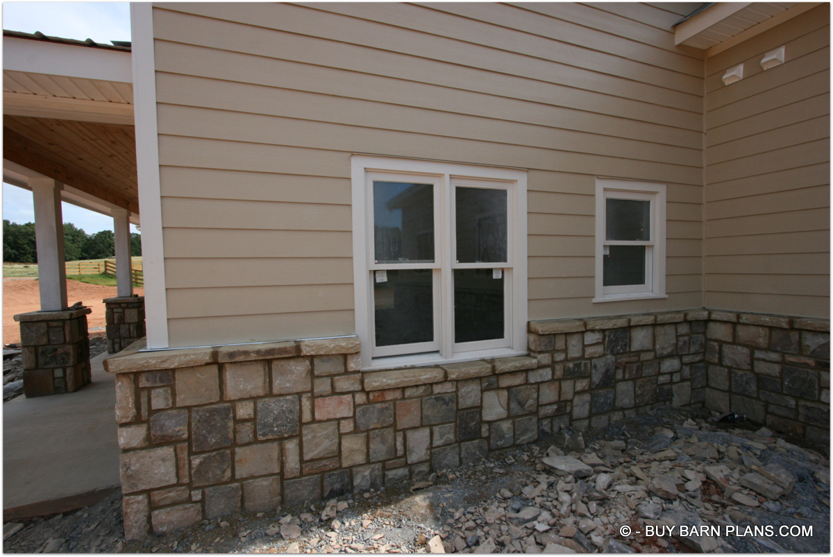 Eight Stall Horse Barn With Stone Finish