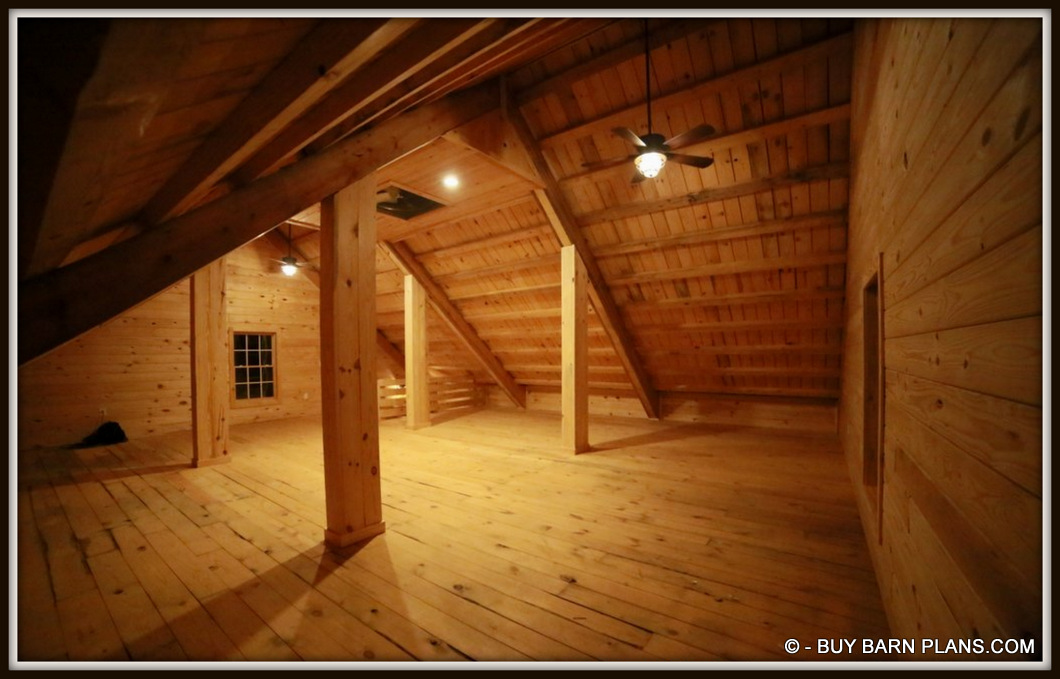 1 x 8 Pine Planks For Roof Decking Over 4 x 6 Yellow Pine Purlins Over 12 x 12 Rafter Beams