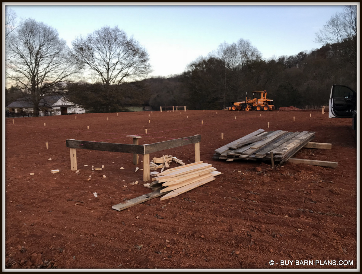 Batter Boards To Square Up The Building Pre Construction Of Batter Boards To Square Up The Building -