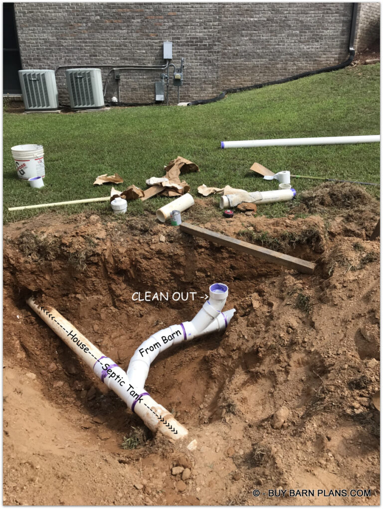Connect Drain To The Existing Septic Line For This The Board & Batten Garage
