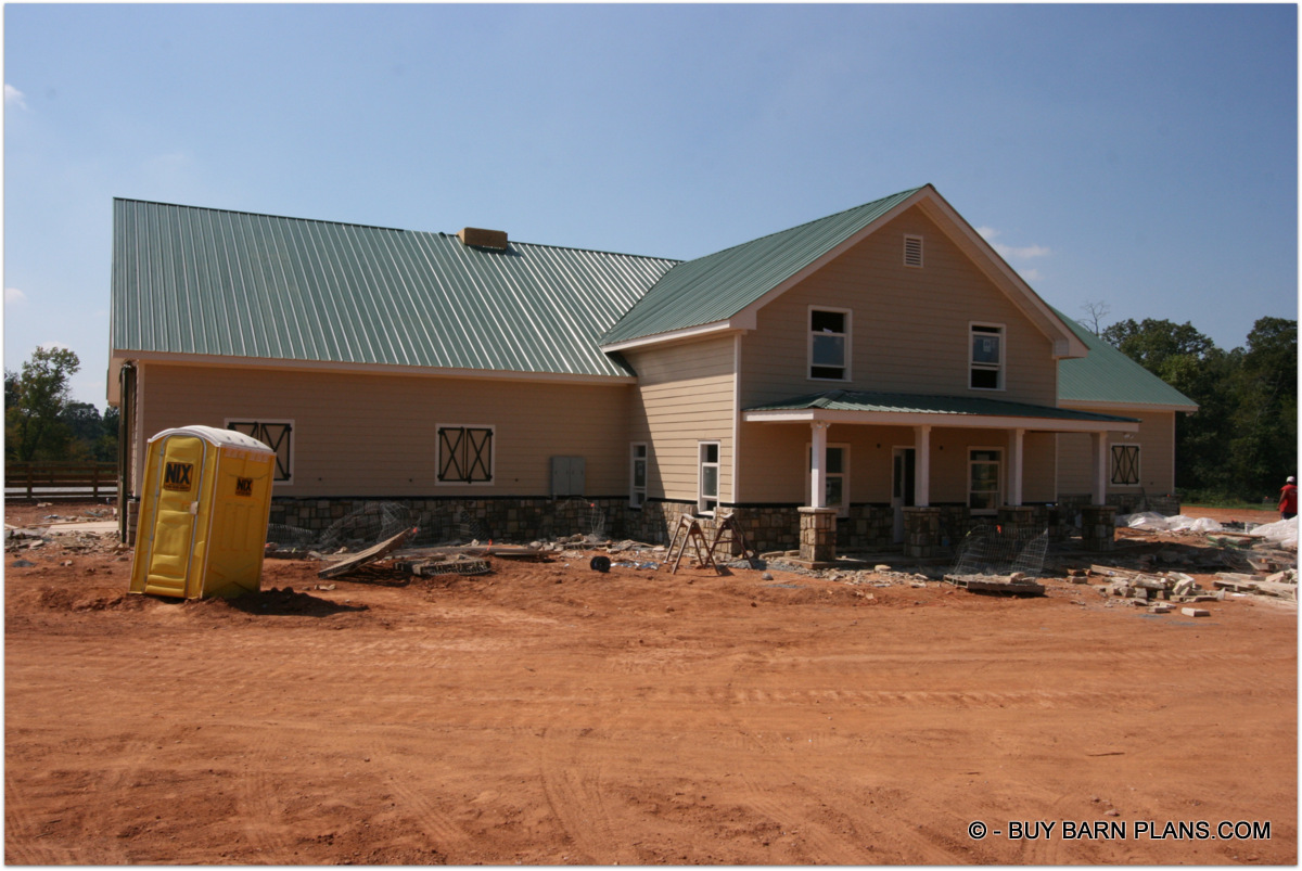 Photo Image 8 Stall Horse Barn With 2 Bedroom Living Quarters and Covered Front Porch