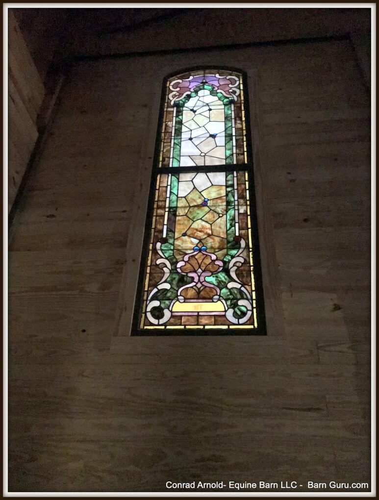 Event Barn In Miami With Old Reclaimed Stained Glass Windows
