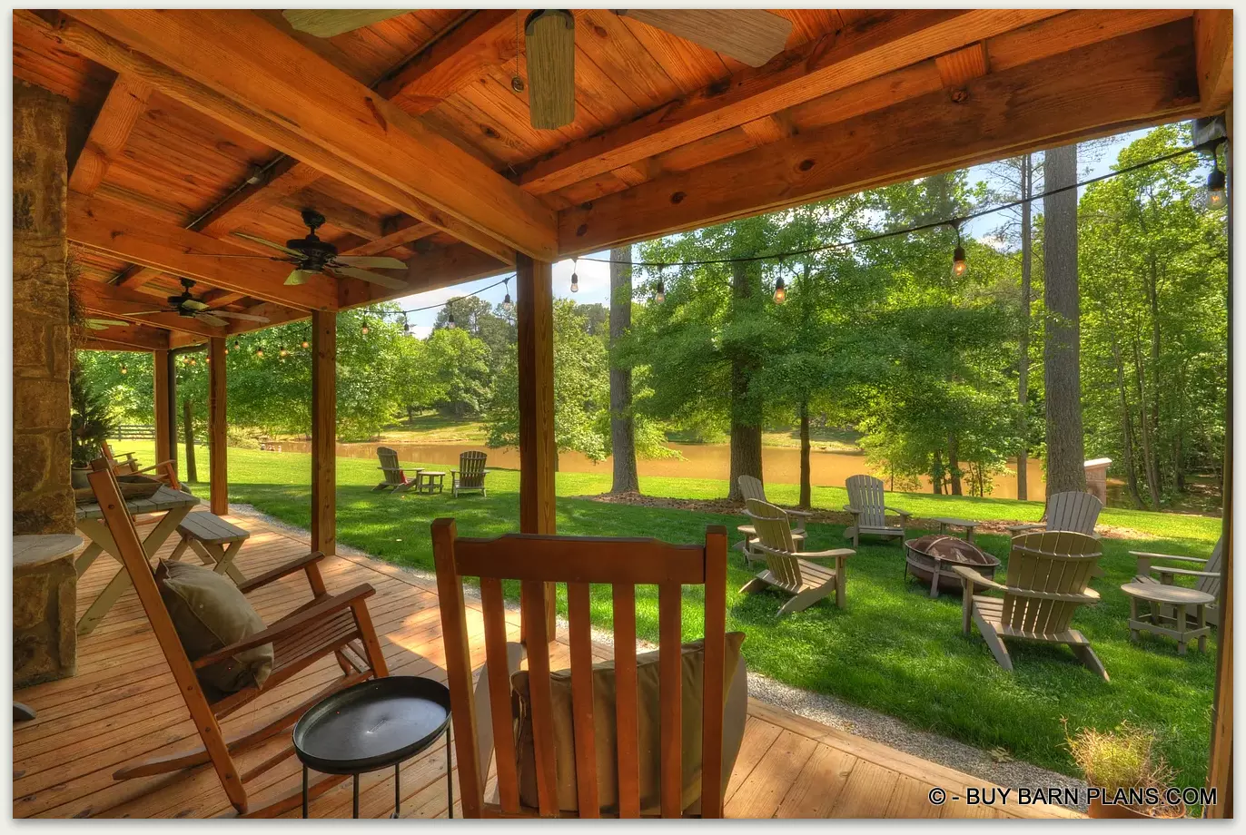 Exposed 1 x 6 T&G Over 4 x 6 Purlins - Supported By 12 inch Rafters - Picture Framed Deck Floor
