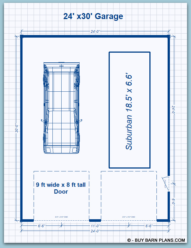 Photo Image Of The Floor Plan For a 24 x 30 two Bay Garage With Hardie Plank Siding