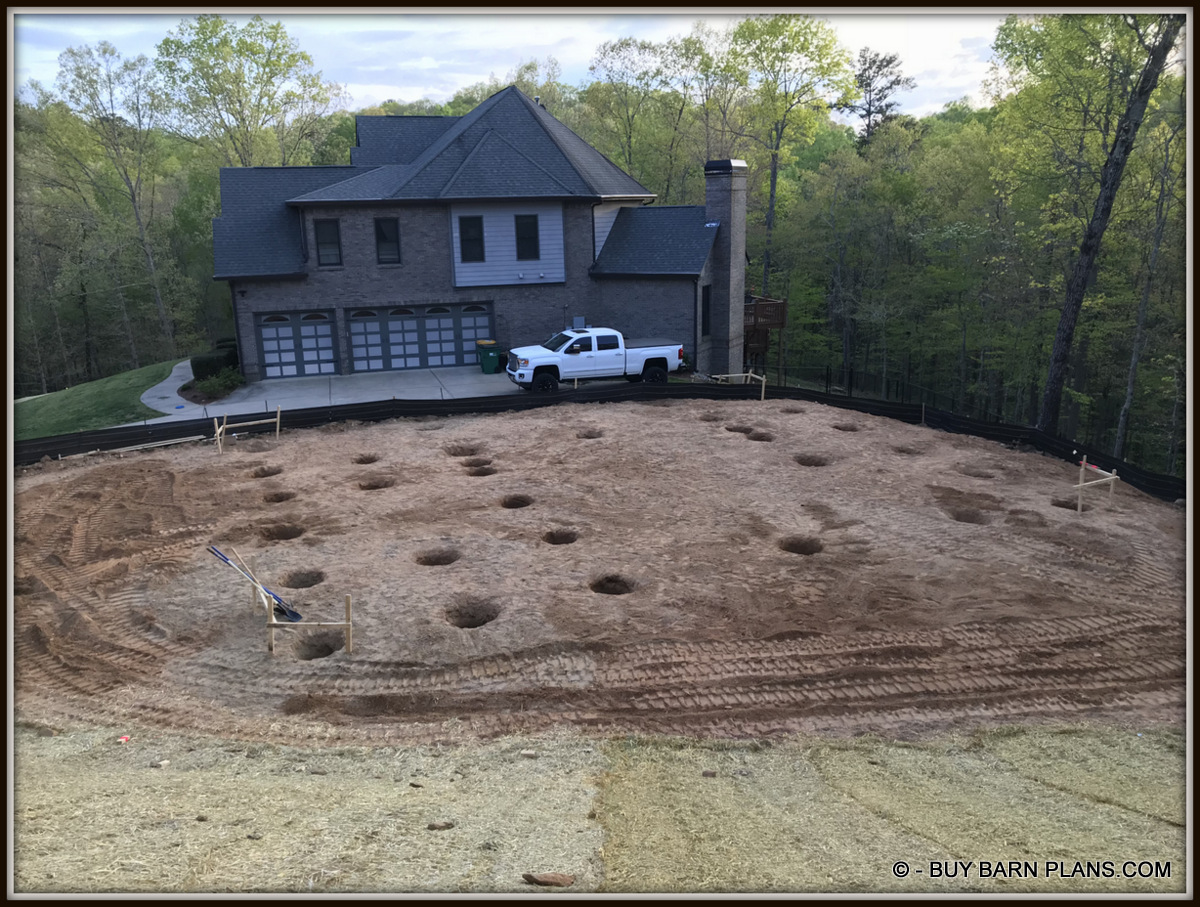 Like 30 Footing Holes For The Board & Batten Garage