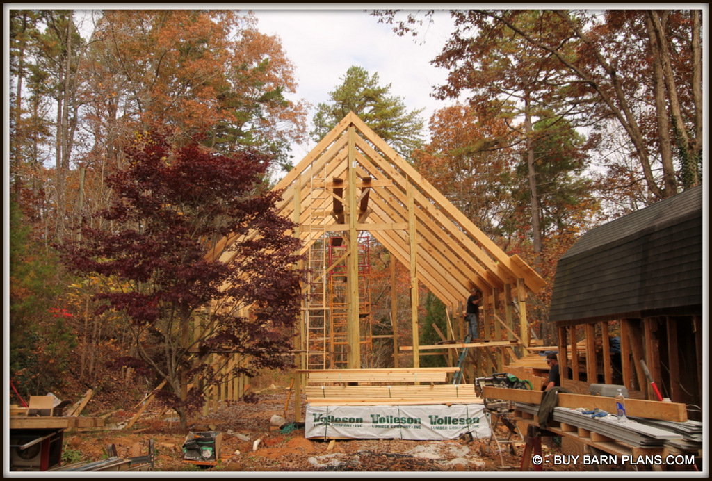 Framing Of THis Passive Solar Barn Style Home