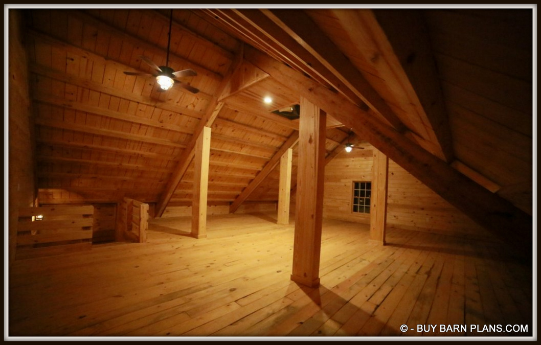 Horse Barn with 2nd floor - 2 x 6 T&G Floor Yellow Pine - Giant Whole House Fan That Exhaust Through The Cupola