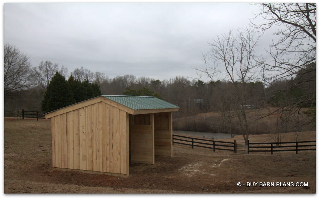 14 ft Deep x 20 ft Wide Horse Run - In Shed With Metal Roofing