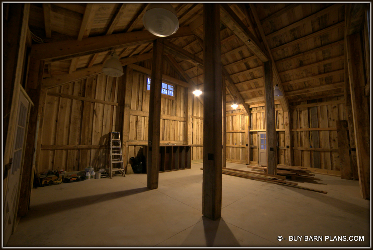 Interior Of This Rough Cut Poplar Wood Work Shop Barn