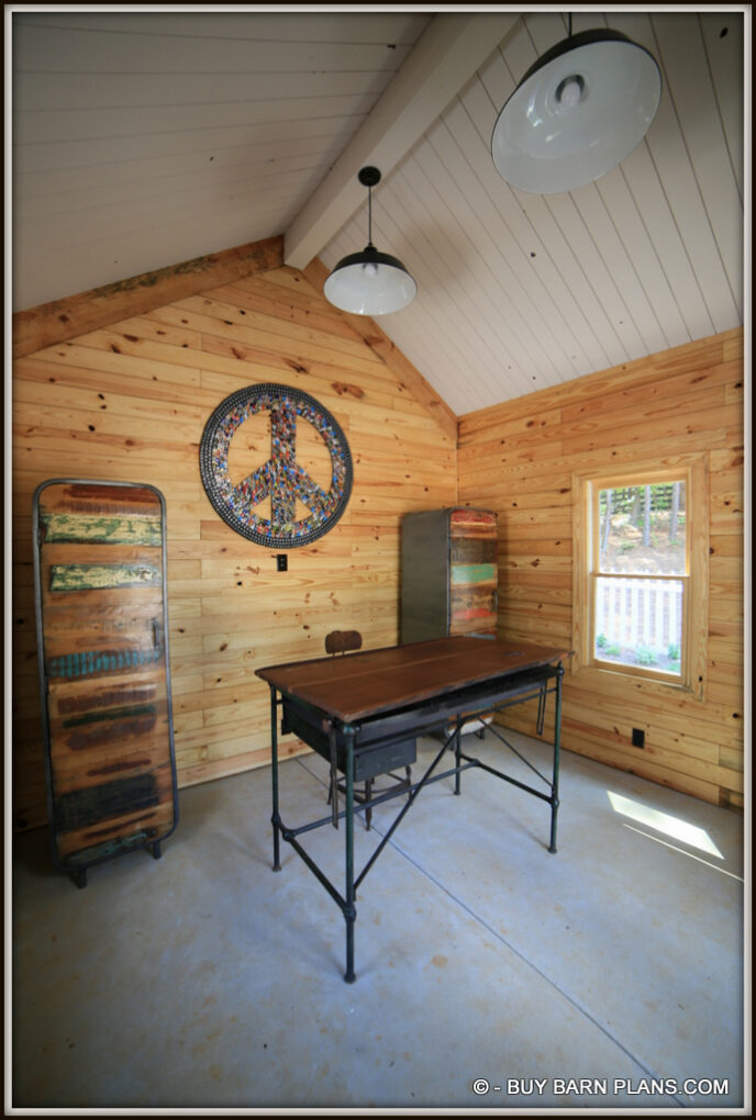Interior Photo Image For She Shed With T&G Wall & Ceiling Finish