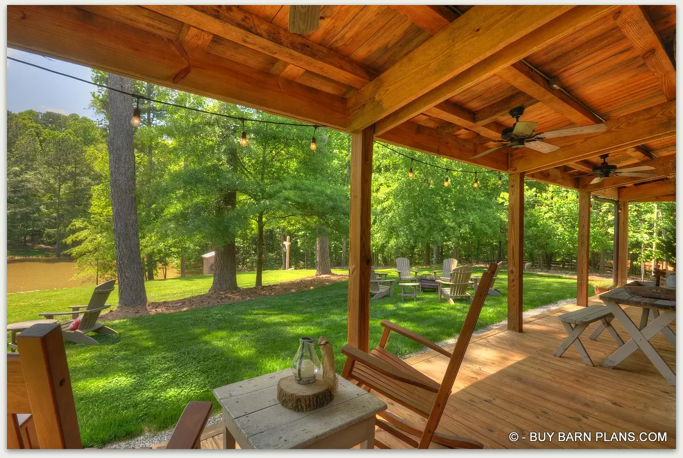 Photo Of Exposed 1 x 6 T&G Over 4 x 6 Purlins - Supported By 12 inch Rafters - Picxture Framed Deck Floor