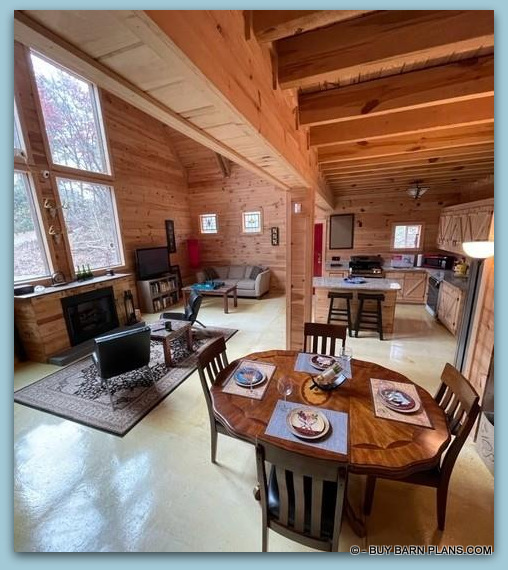 Photo Kitchen - Living Room - Dinning Room Passive Solar Barn Style Home In The Mountains