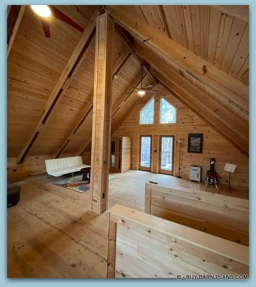 Photo Loft Living Room Passive Solar Barn Style Home In The Mountains