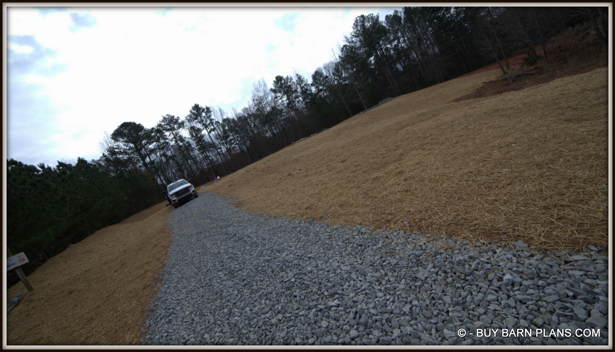 Photo Of Before Framing Site Work Is Complete Eheat Straw For Some Ground Cover White Oak Barn Home Buy Barn Plans .com Photo Of Before Framing -Site Work Is Complete - Wheat Straw For Some Ground Cover - White Oak Barn Home