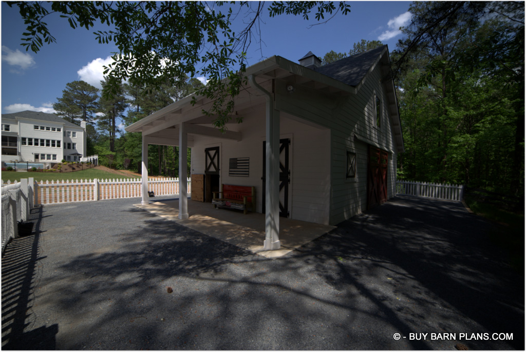 Photo View On The Lean To Covered Side Shed That Has Dutch Doors - For This Two Stall Horse Barn