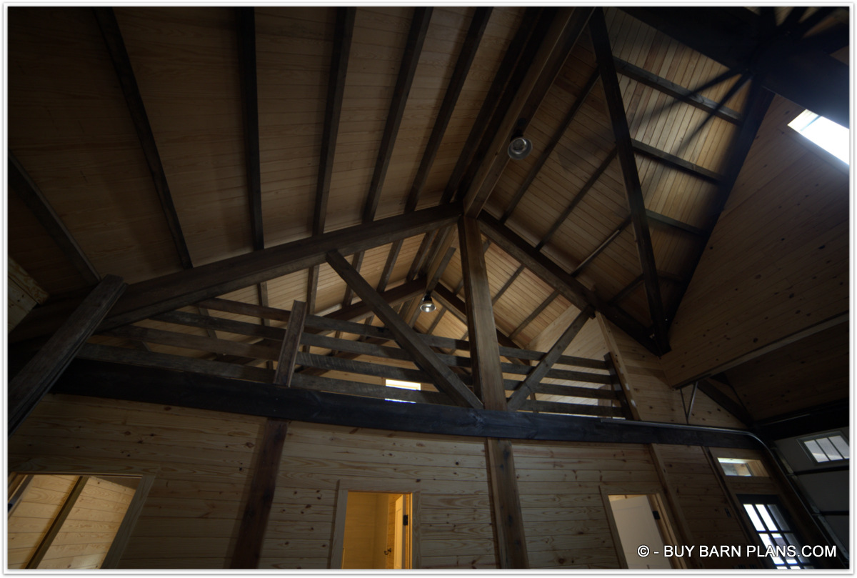Mezzanine - Simple Perfect Interior Finish - Interior Photo View Of This Gearhead Garage That Looks Like A Rustic Barn
