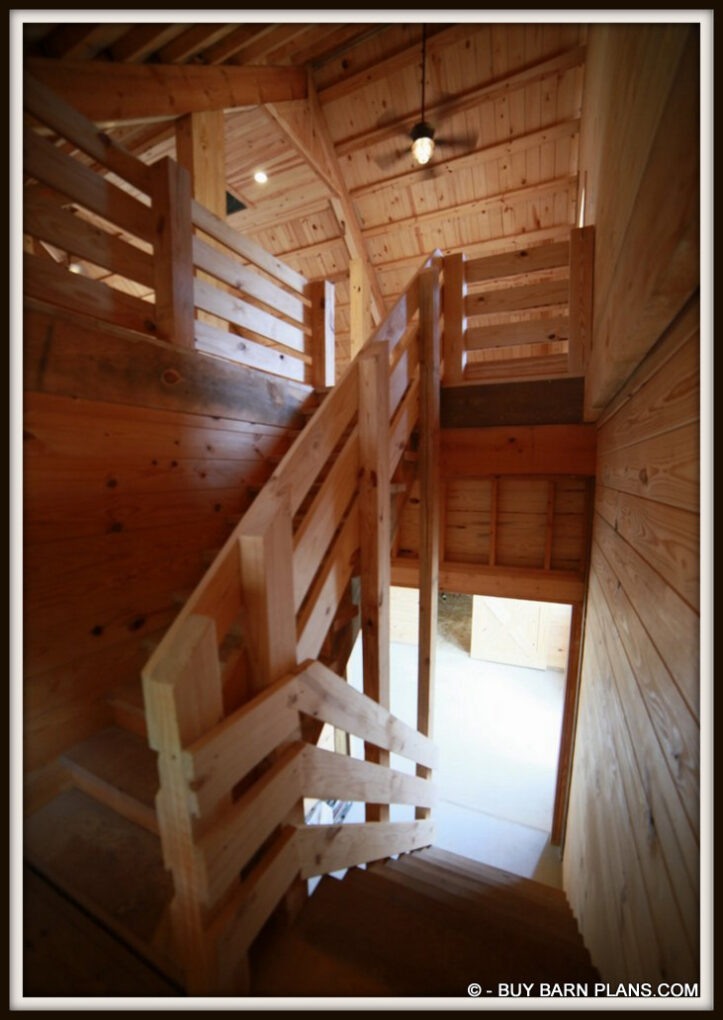 Phot Image Of A Sturdy Strong horse barn stair railings to The Loft