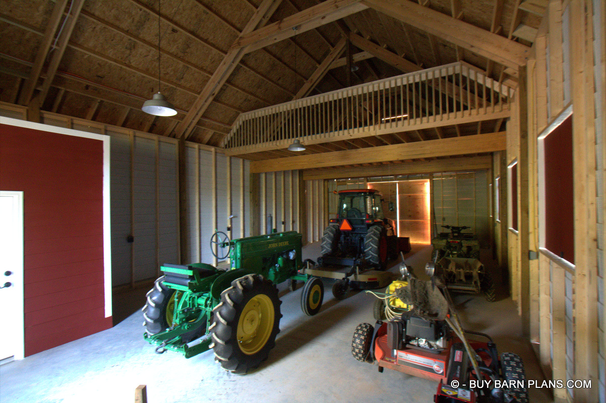 Tractor Storage Barn With Loft - Buy Barn Plans