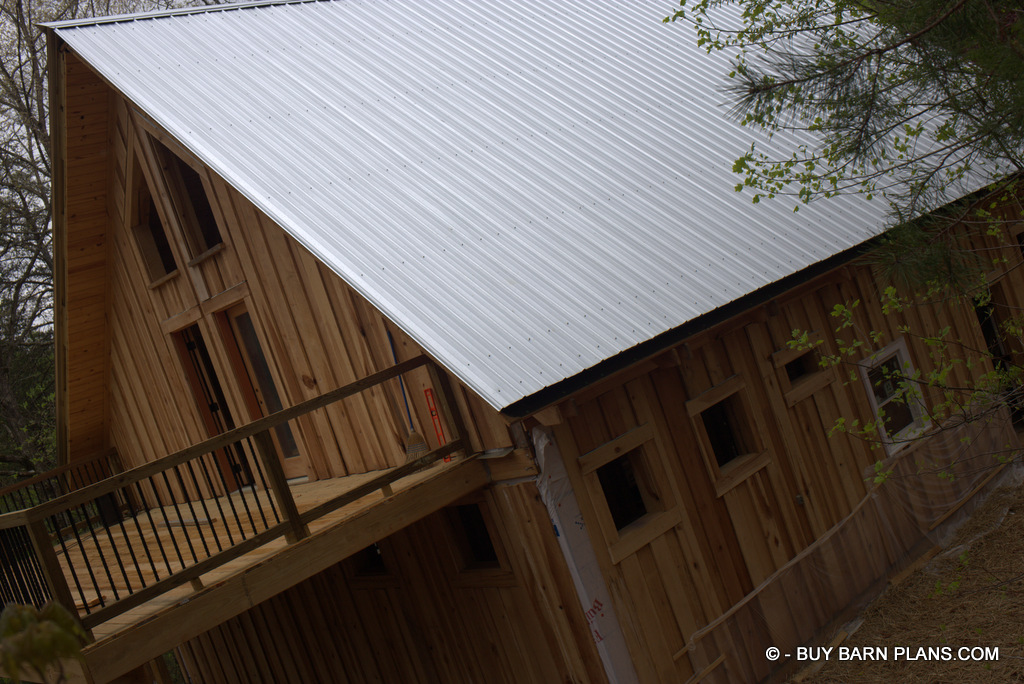 Under Construction Of This Passive Solar Barn Style Home View Rear Deck