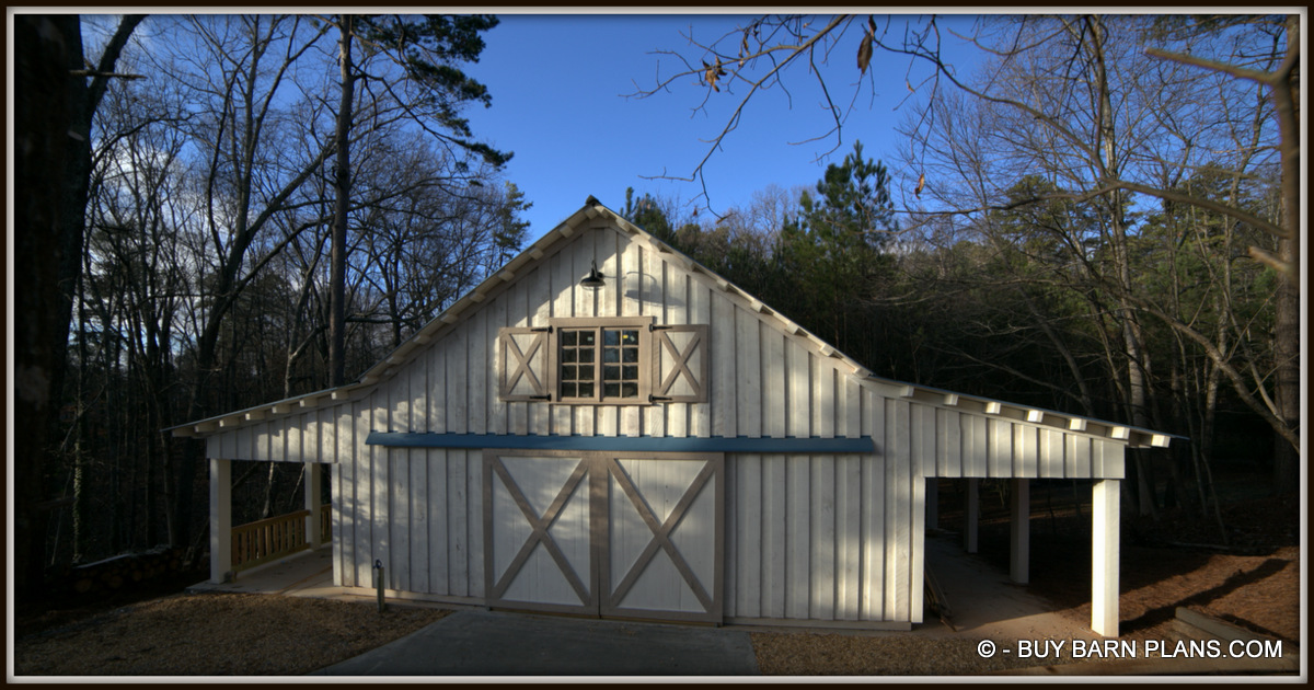 Workshop Barn - 2 Coats Of Solid Stain - Board On Board Poplar Siding