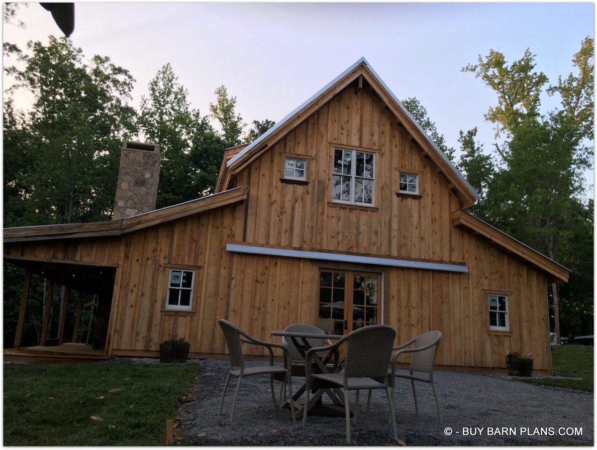 Yellow Pine Board & Batten Personal Party Event Barn With Bathroom - Kitchen - Loft and Covered Porch