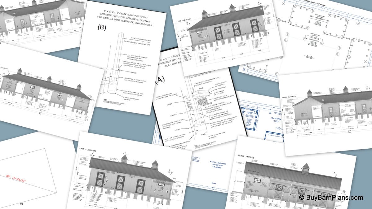 Purchase Barn Plans - Horse Barns - Storage Barns - Event Barns