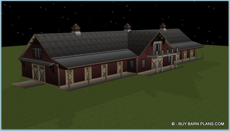 PHOTo OiMAGE oF 16 STALL bARN PLAN - 2 BEDROOM APARTMENT ABOVE WITH DECK