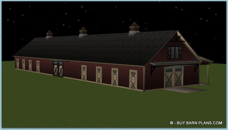 REAR VIEW PHOTO iMAGE oF 16 STALL bARN PLAN