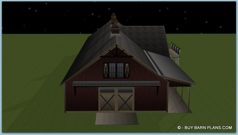SIDE VIEW PHOTO iMAGE oF 16 STALL bARN PLAN