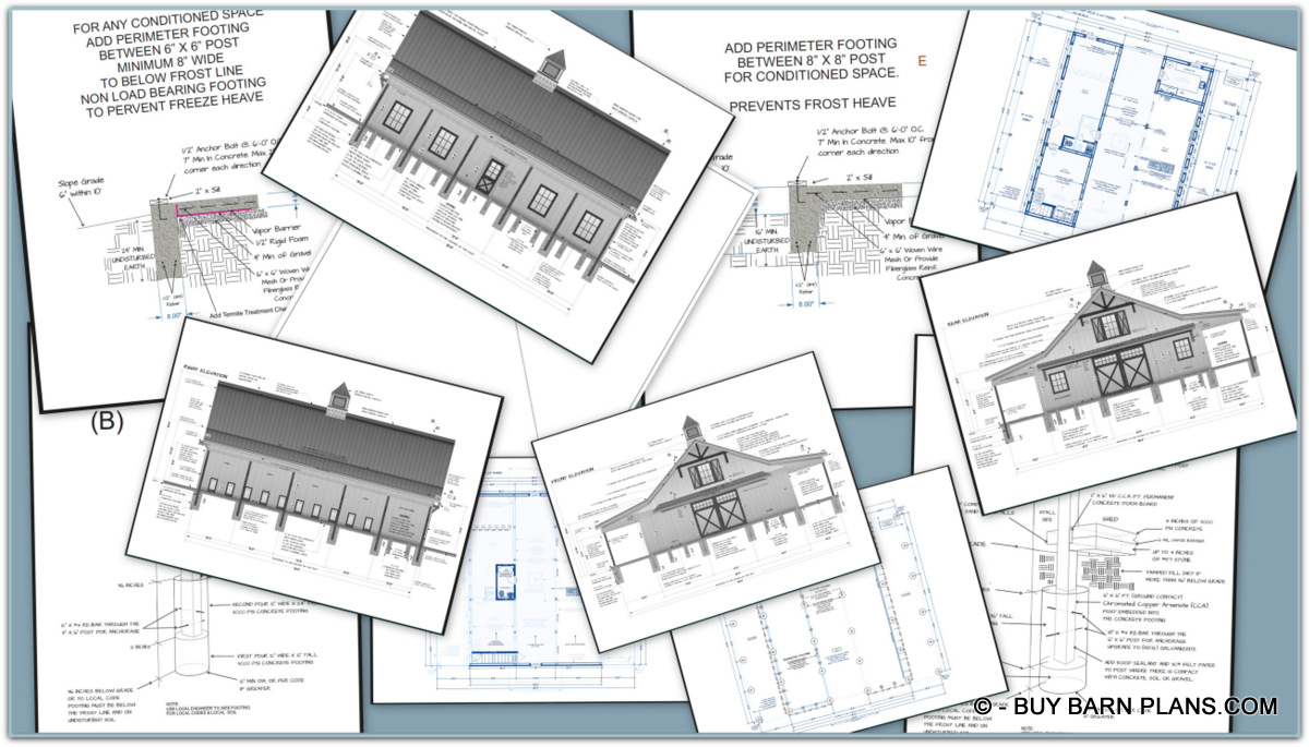 Purchase Barn Plans - Horse Barns - Storage Barns - Event Barns